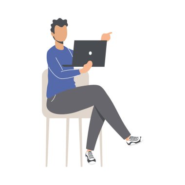 Dizüstü bilgisayarı olan adam