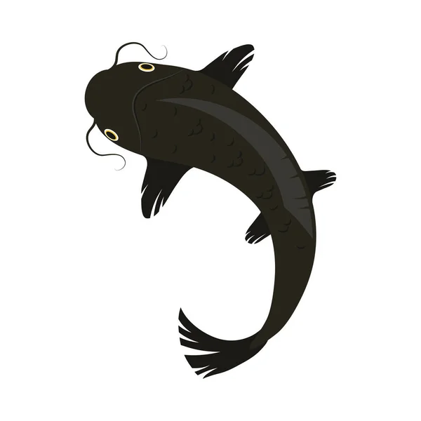 Black koi fish — Stock Vector