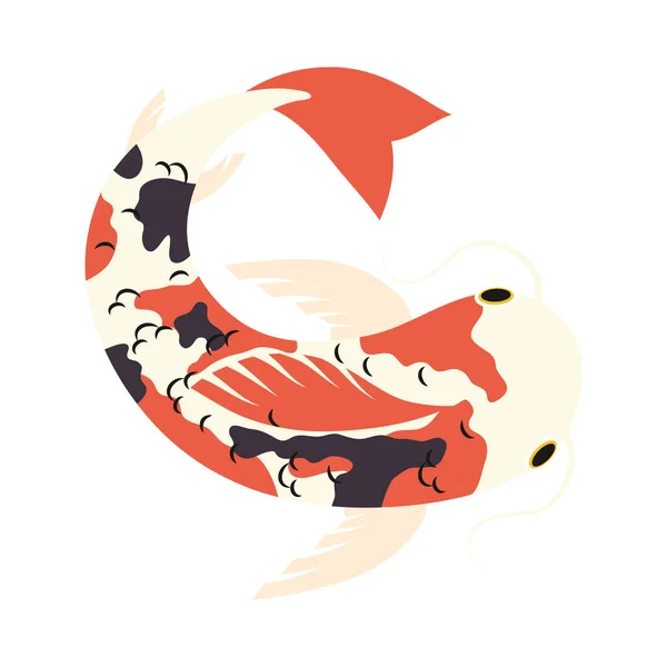Pomarańczowy czarny i biały koi ryba — Wektor stockowy