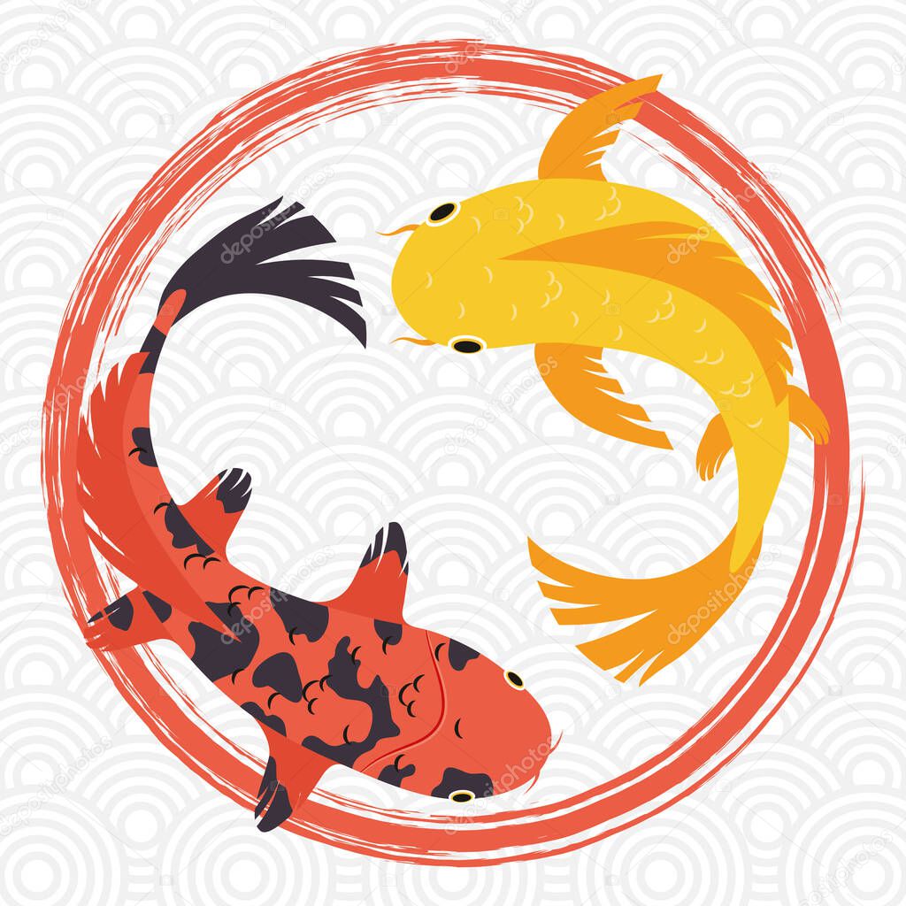orange and yellow koi fishes