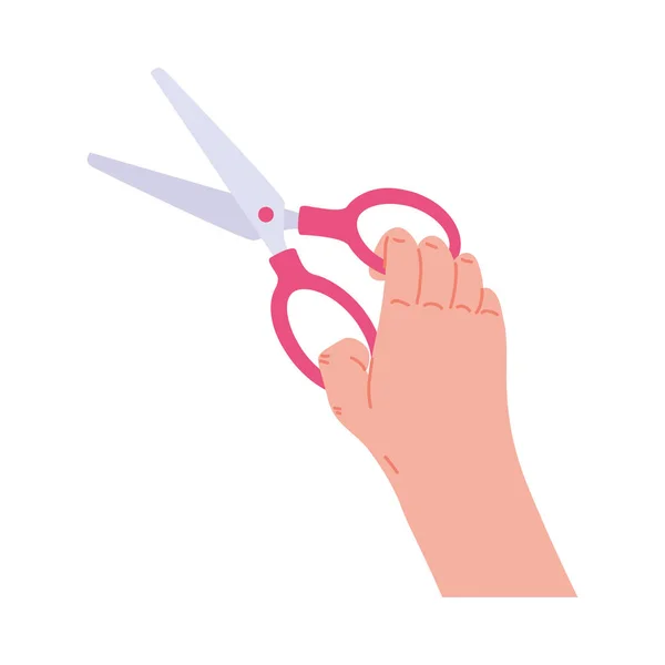 Hand with scissors — Stock Vector