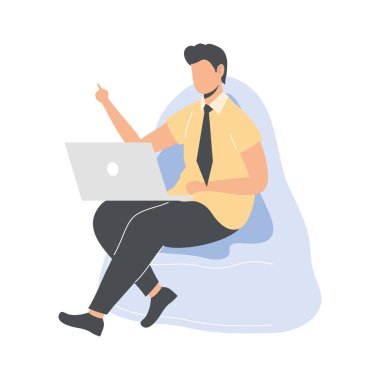 Dizüstü bilgisayar kullanan iş adamı