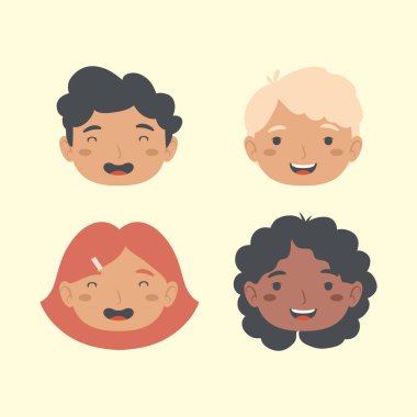 dört çocuk kafası