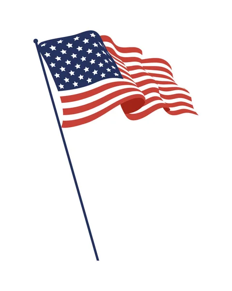 Usa bandera en poste — Vector de stock