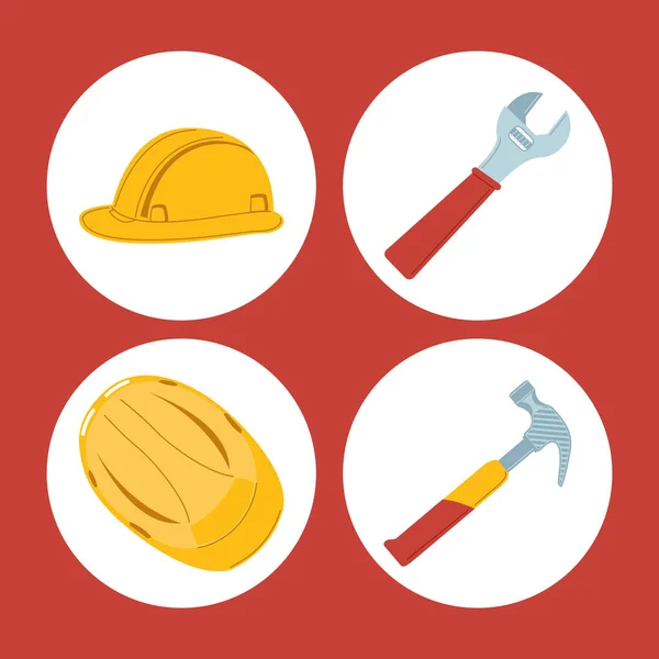 Helmets and tools — Stock Vector