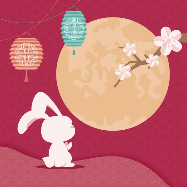 Chinois Moon festival carte postale — Image vectorielle