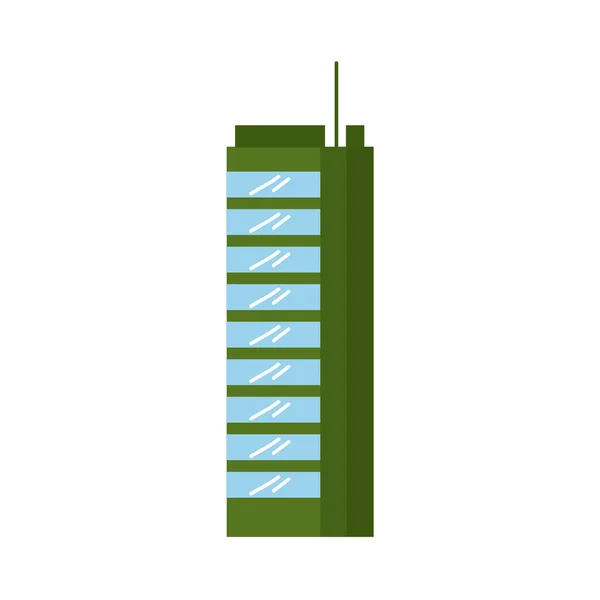 Fasad bangunan hijau - Stok Vektor