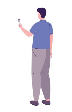 Ressam adam resim yapıyor.