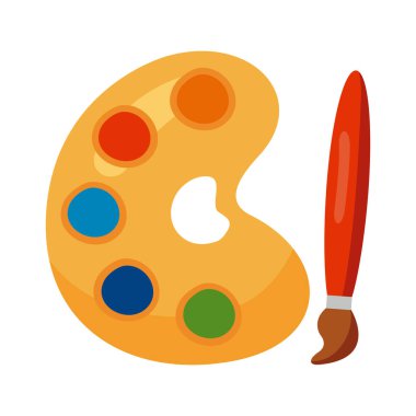 boya paleti ve fırça