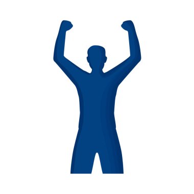 Adam kutlama silueti