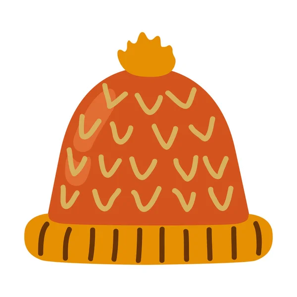 Chapéu de lã laranja — Vetor de Stock