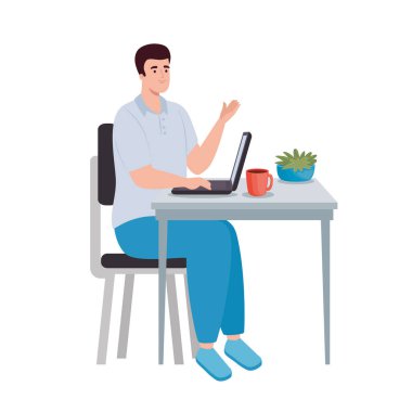 Bilgisayarda çalışan adam.