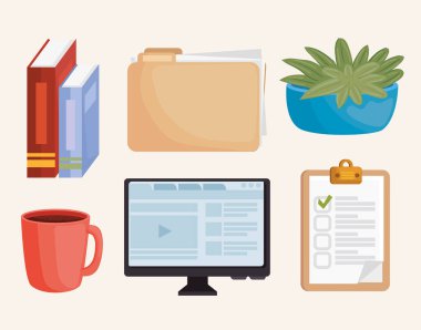 Ofis malzemeleri olan simgeler