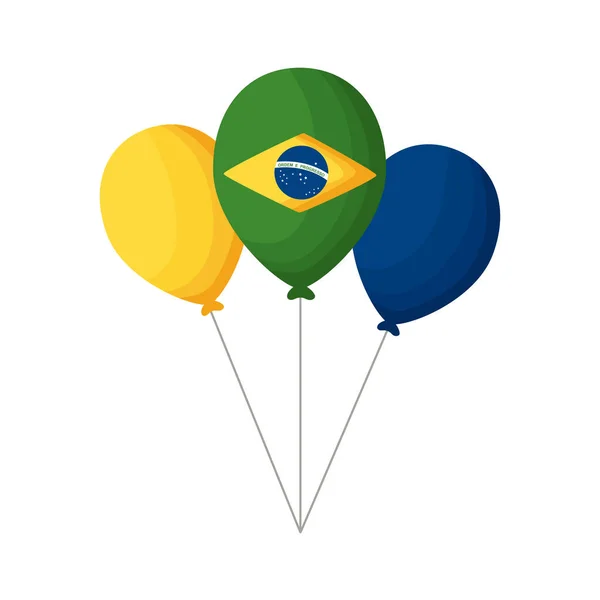 Drapeau brésilien en ballons — Image vectorielle