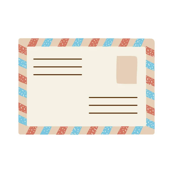 Sobre carta servicio postal — Vector de stock