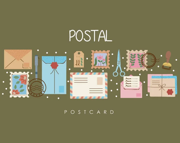 Poster del servizio postale — Vettoriale Stock
