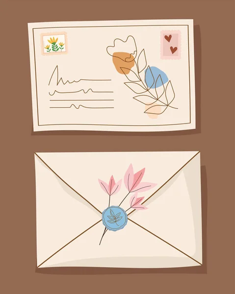 Письмо и открытка — стоковый вектор
