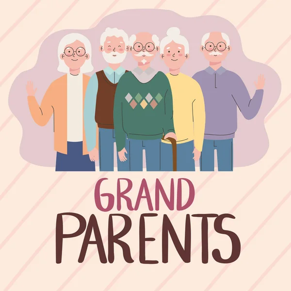 Grandparents greeting card — Stock Vector