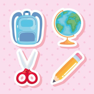 Okul malzemeleri seti.