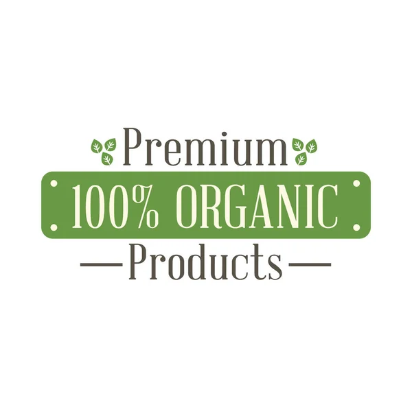 Premium 100 organic products — Stock Vector