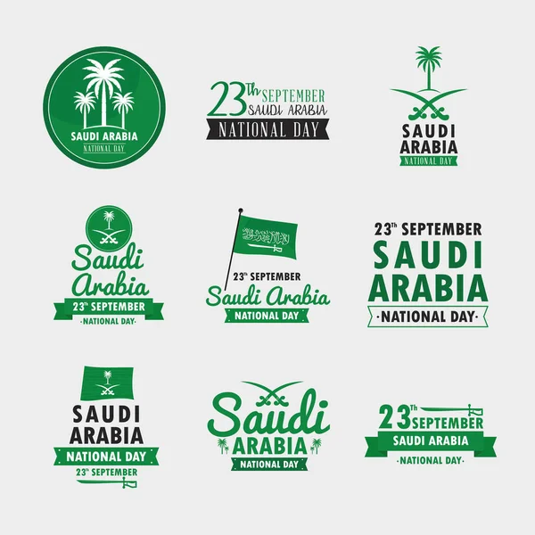 Ikonen des Nationalfeiertags in Saudi Arabien — Stockvektor
