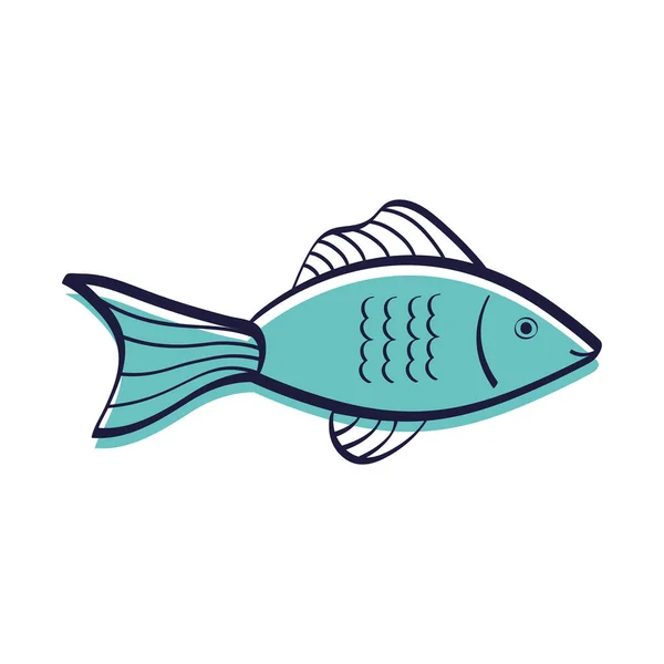 Lindo pez azul — Vector de stock