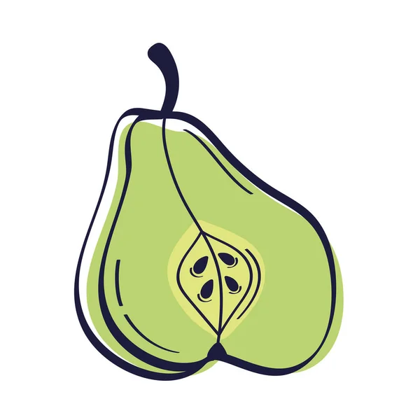Half groene perenvruchten — Stockvector