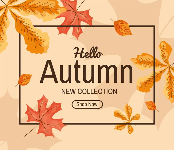 Bannière de bonjour automne — Image vectorielle