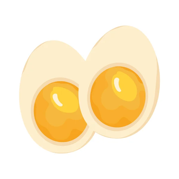 Huevos cocidos alimentos — Vector de stock