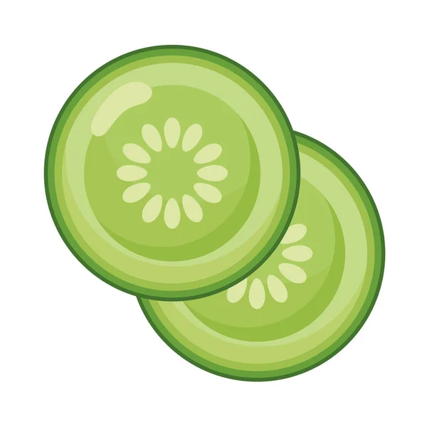 Rebanada de verduras pepino — Vector de stock