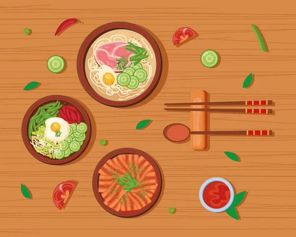 Carte alimentaire coréenne — Image vectorielle