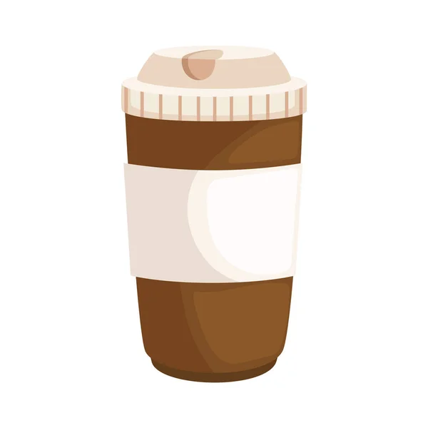 Кофе в пластиковом горшке — стоковый вектор