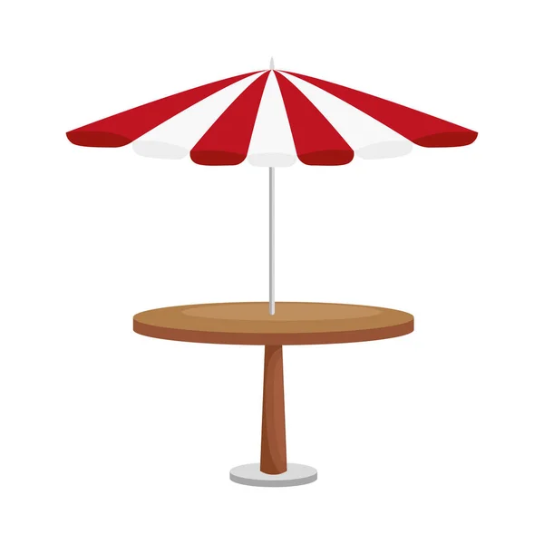 Piknikový stůl s deštníkem — Stockový vektor