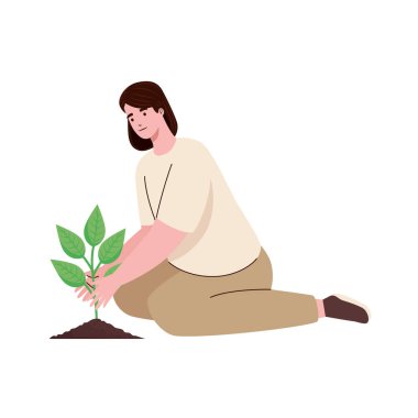 Karakter yerleştiren kadın