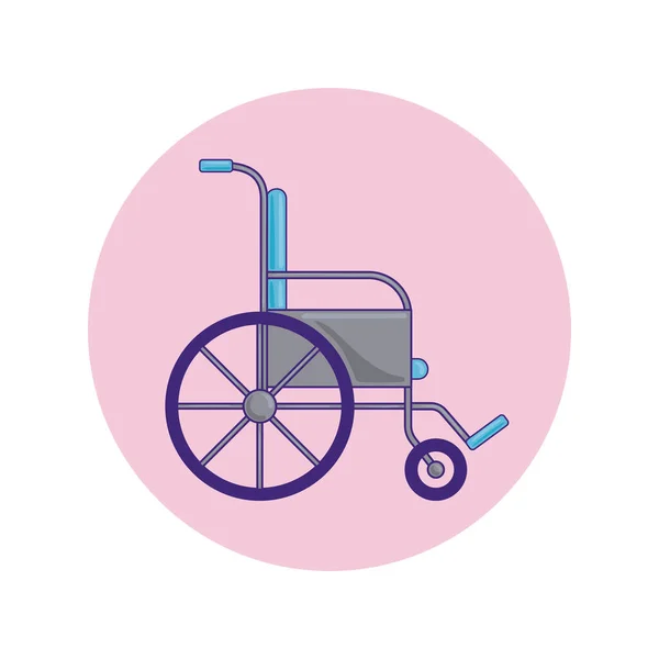 Wheelchair disabled equipment — Stock Vector