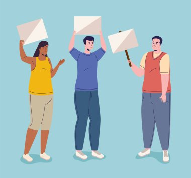 Protesto eden üç kişi