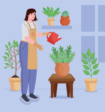 kız karakter yerleştiriyor