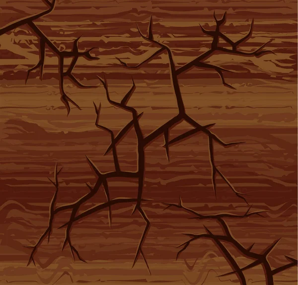 Pared de madera agrietada — Vector de stock