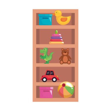çocuk oyuncakları raflarda