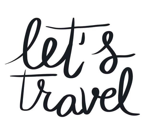 Permite viajar lettering —  Vetores de Stock