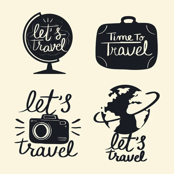 Four travel quotes — Stock Vector