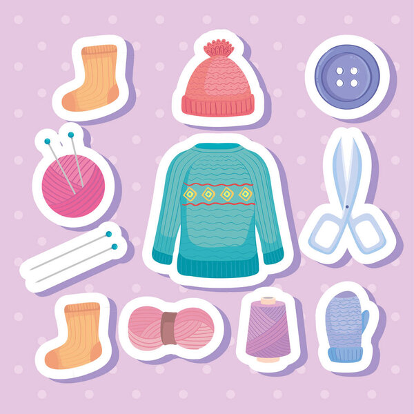 одиннадцать иконок вязания