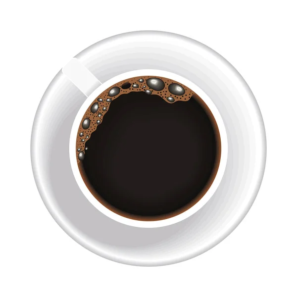 Вид с воздуха на чашку кофе — стоковый вектор
