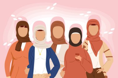 Beş Müslüman topluluk kadını