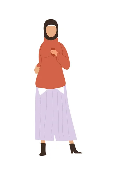 Мусульманский характер женщины — стоковый вектор