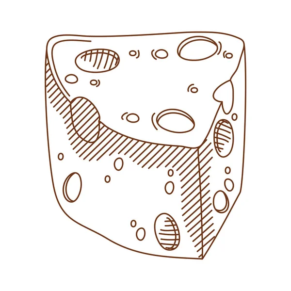 Szkic porcji sera — Wektor stockowy
