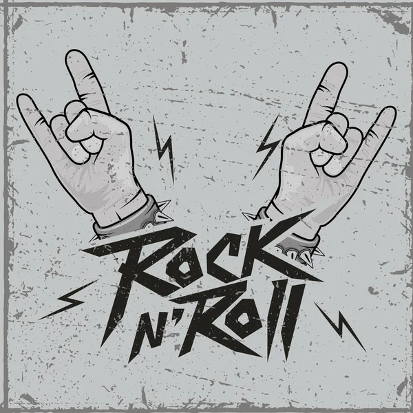 Patch mani rock and roll — Vettoriale Stock