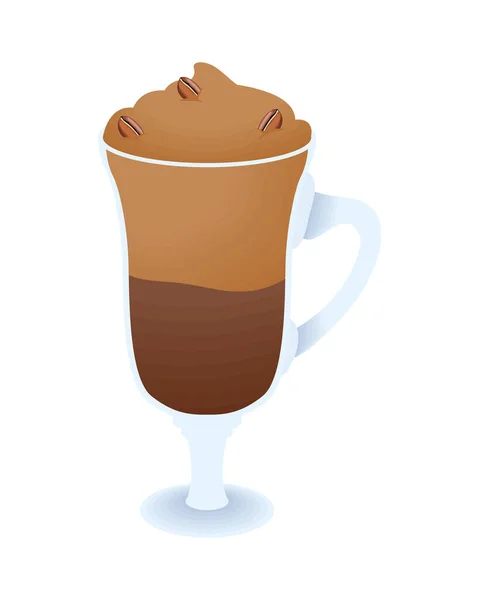 Iced coffee in cup — Stock Vector
