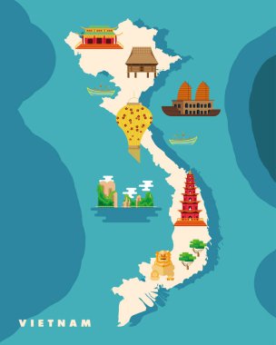 Haritada Vietnam simgeleri