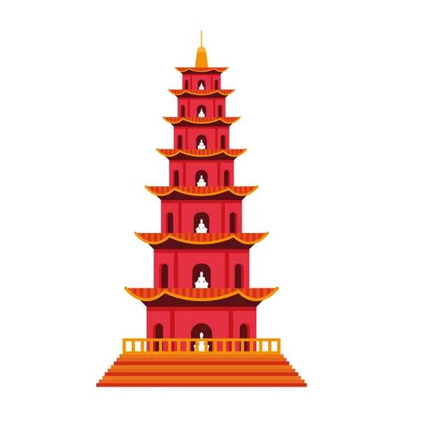 Vietnam traditional castle — Stock Vector